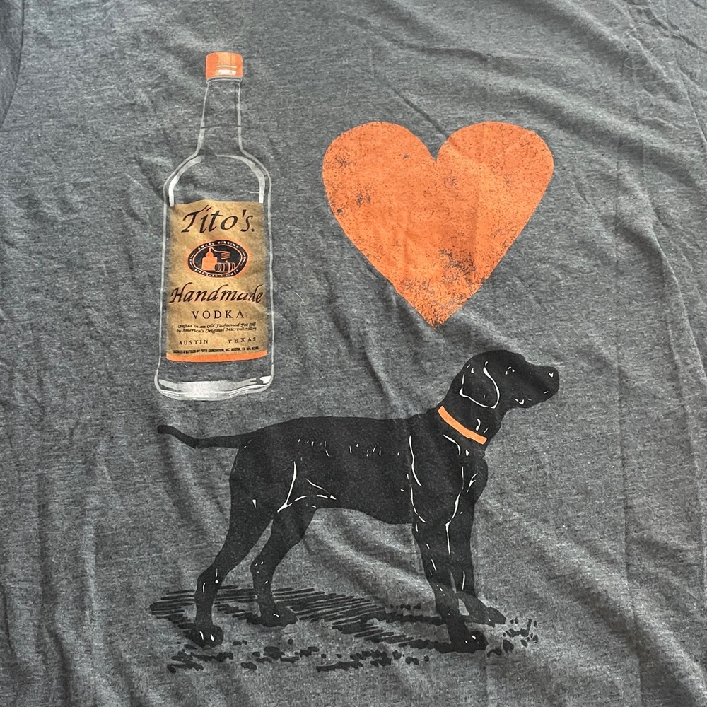 Official Tito’s dog T-Shirt - Gray and Orange
